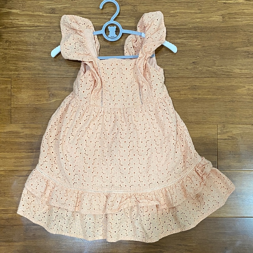 Janie and Jack Light Peach Eyelet Dress